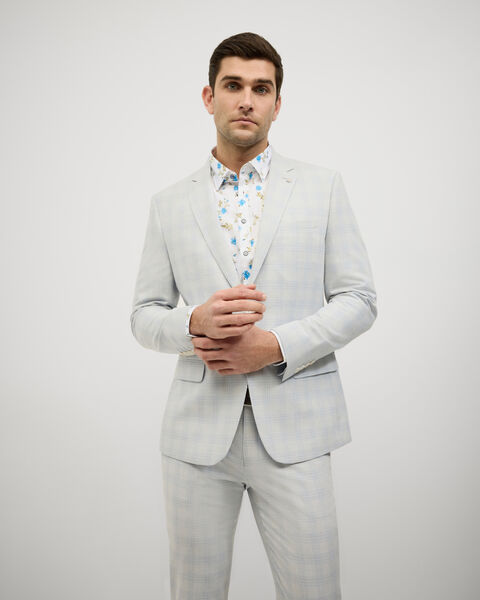 Prince of Wales Check Tailored Jacket, Grey Check, hi-res